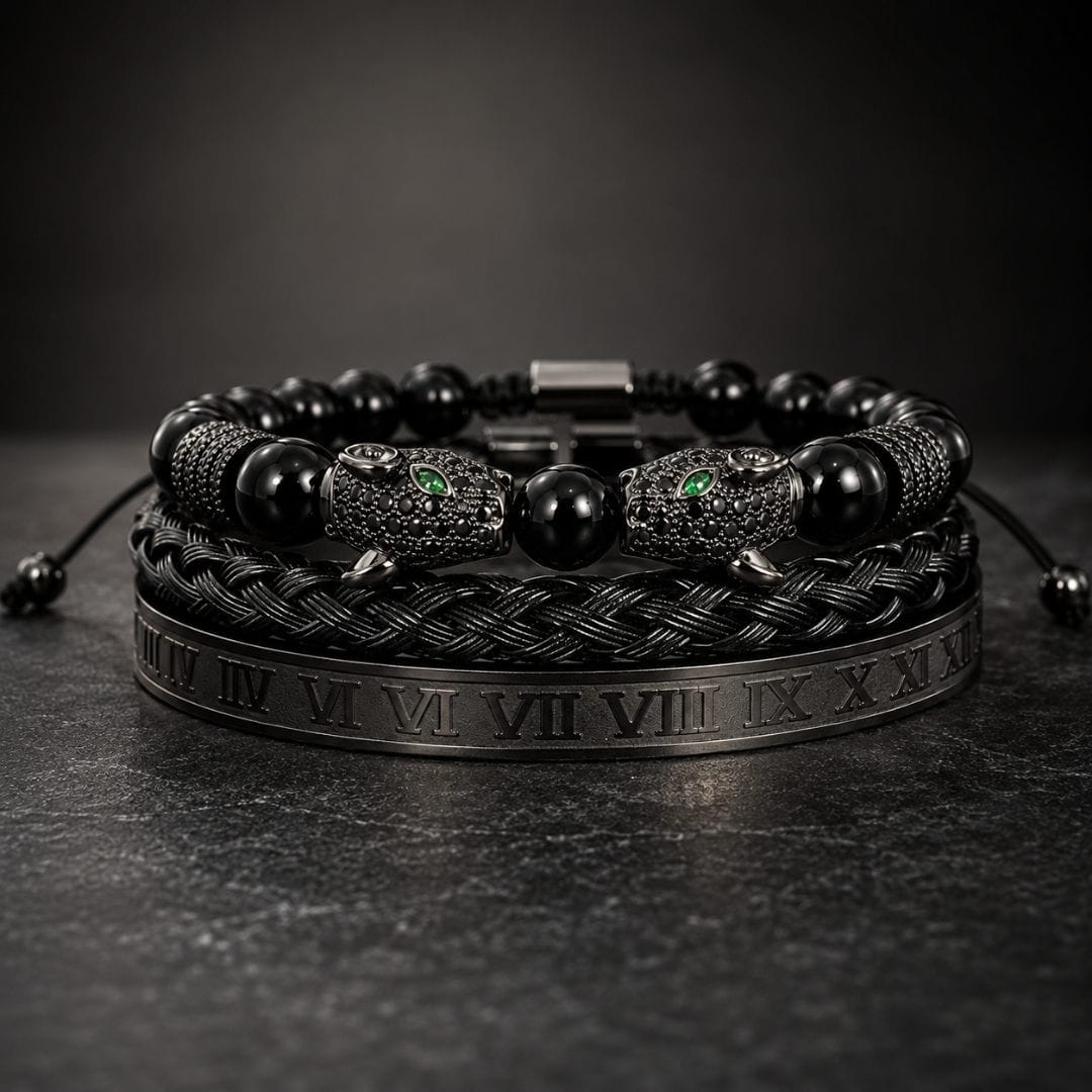 ROMAN PANTHER - Stainless Steel Bracelet, for Men & Boy (Adjustable)