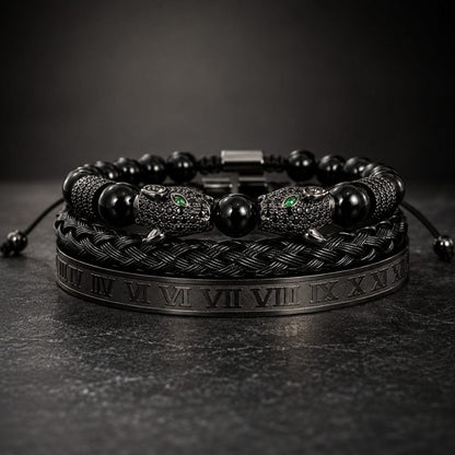 ROMAN PANTHER - Stainless Steel Bracelet, for Men & Boy (Adjustable)