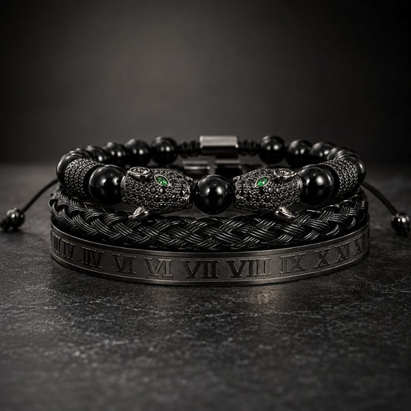 ROMAN PANTHER - Stainless Steel Bracelet, for Men & Boy (Adjustable)