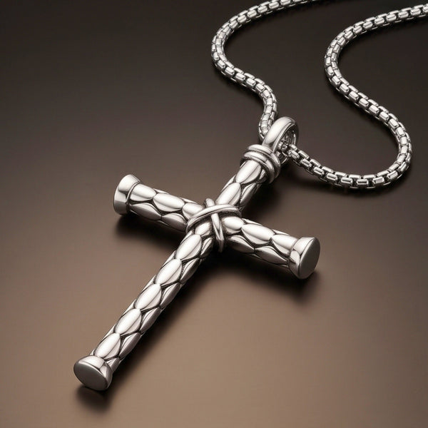 HOLY ARMOR - 31mm Titanium Steel Pendant with 23inch Round Box 4mm Chain for Men & Boys