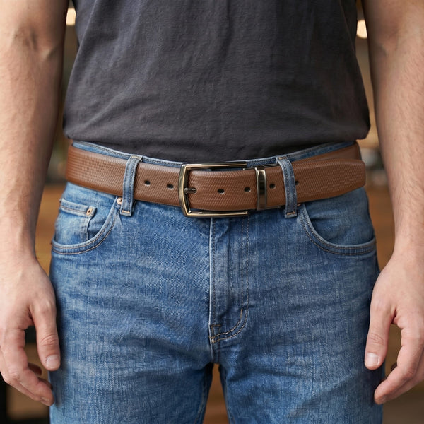 Mens Genuine Leather Belt | 2 in 1 Reversible (Brown & Black) (1 Pc.) - SIGNORA