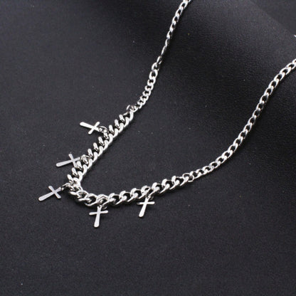 MULTI CROSS LINK - 11mm Titanium Steel Pendant with 7mm Chain for Men & Boys - 24 inch