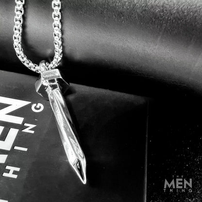 THE MEN THING Alloy Silver Nails Pendant with Pure Stainless Steel 24inch Chain for Men, European trending Style - Round Box Chain & Pendant for Men & Boy