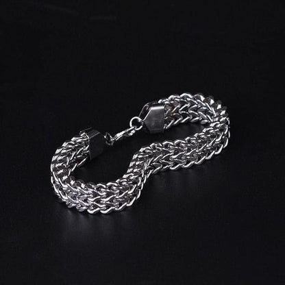 Italian Mesh Claw - Stainless Steel Italian Trending Style Double-Layer Thick 10Mm Bracelet 7 To 8