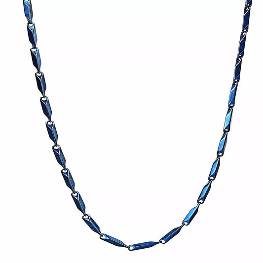 THE MEN THING Pure Stainless Steel Blue Rice Chain 20inch - European Trending Style - Necklace for Men & Boy