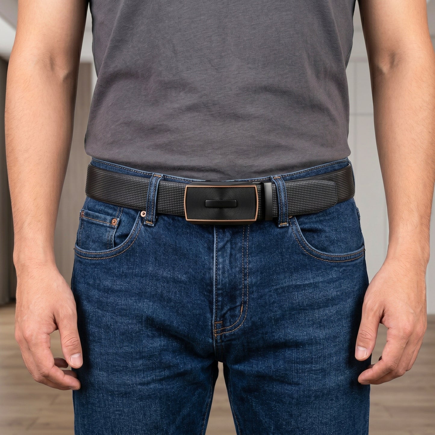 Mens Genuine Leather Belt | 2 in 1 Reversible (Black & Brown) (1 Pc.) - NEXVIOR