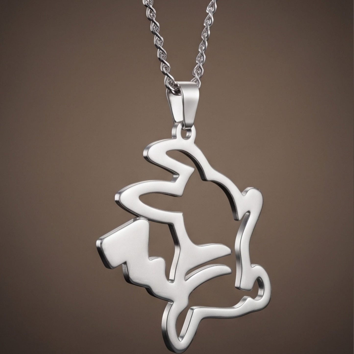 BUNNY ICON - 26mm Titanium Steel Pendant with 27inch 4mm Curb Chain for Men & Boys