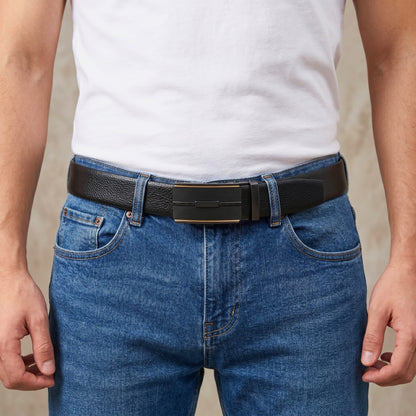 Mens Genuine Leather Belt | 2 in 1 Reversible (Black & Brown) (1 Pc.) - LUXORIC