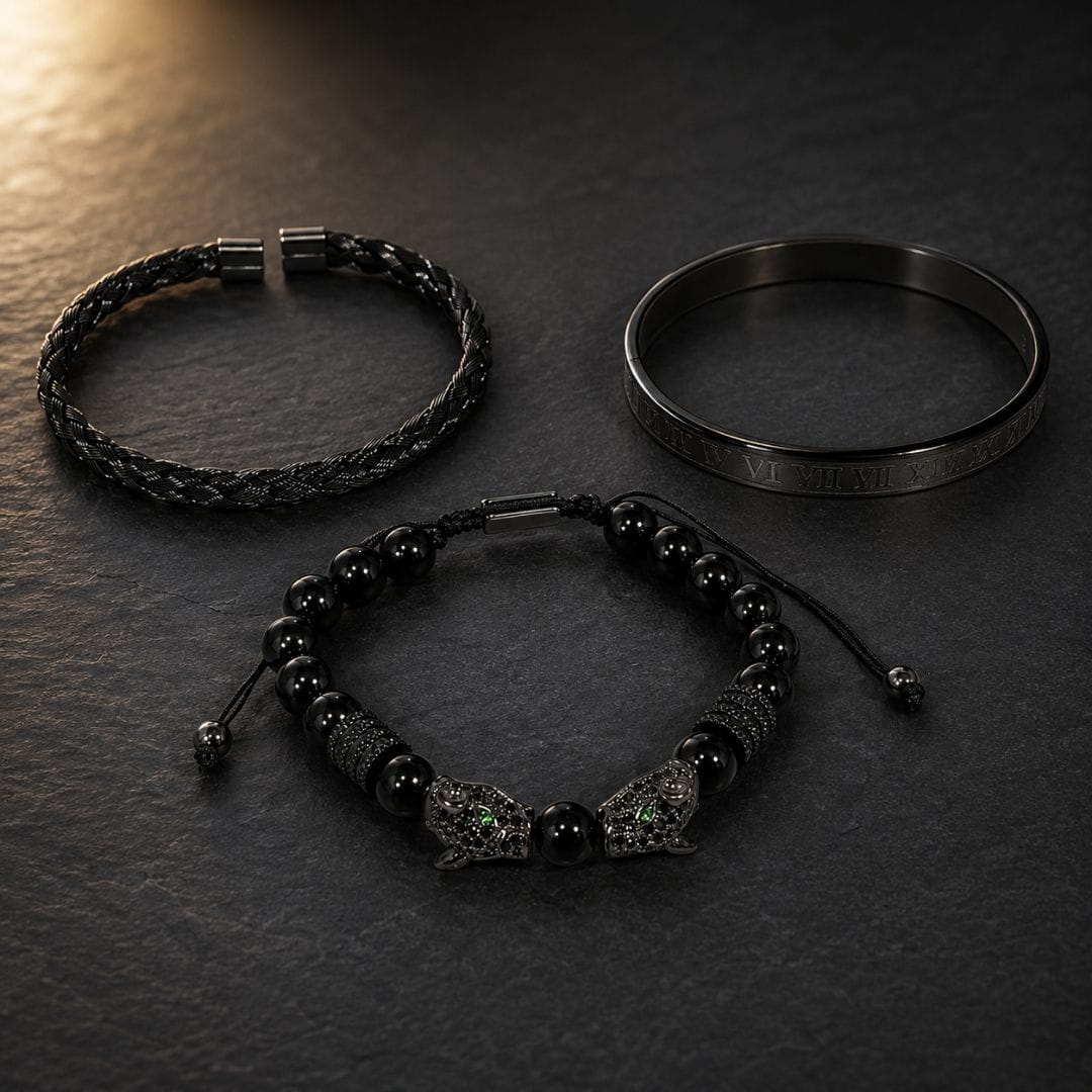 ROMAN PANTHER - Stainless Steel Bracelet, for Men & Boy (Adjustable)