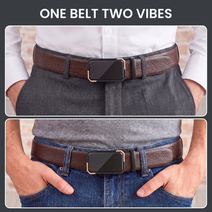Mens Genuine Leather Belt | 2 in 1 Reversible (Brown & Black) (1 Pc.) - LUXORIC