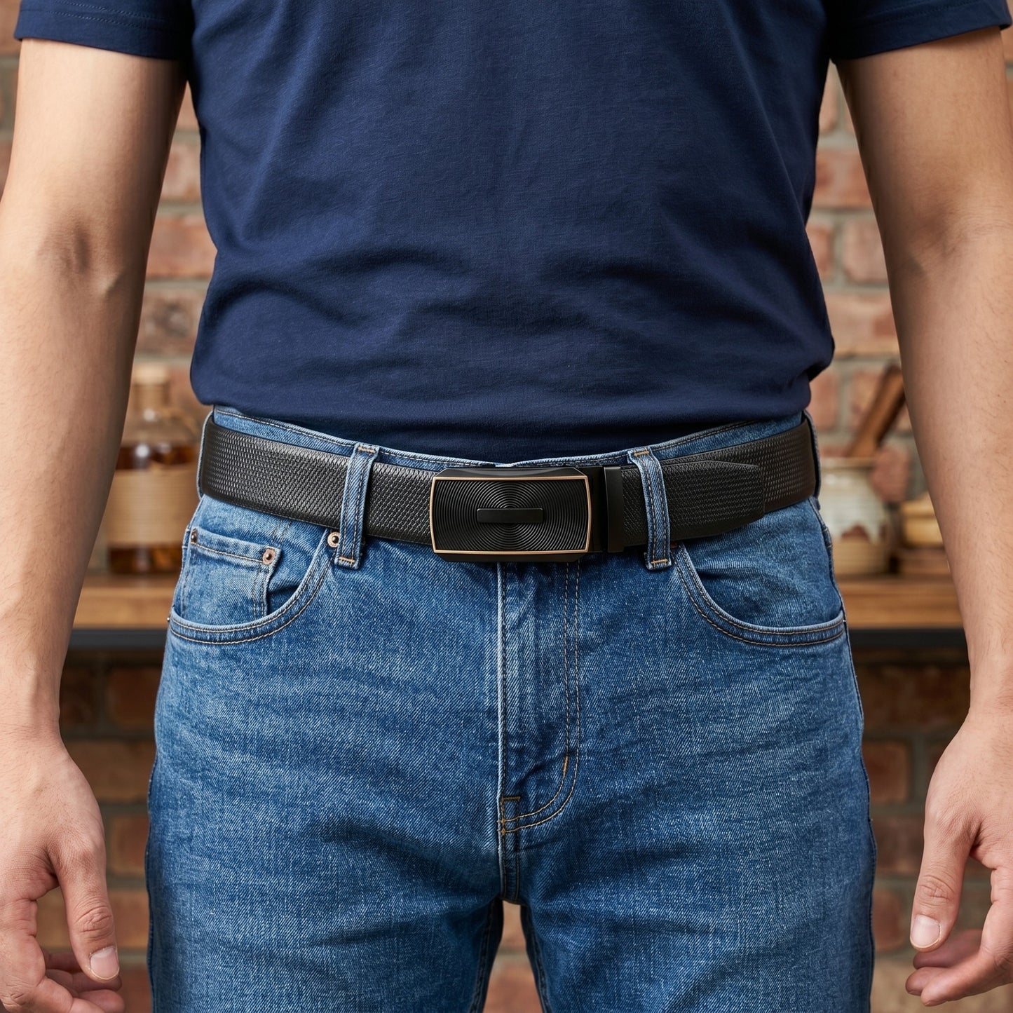 Mens Genuine Leather Belt | 2 in 1 Reversible (Black & Brown) (1 Pc.) - SIGNORA