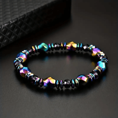SPECTRA MULTICOLOR  - Beads Bracelet with Natural Stone - "7" inch Stretch Bracelet for Men & Boys