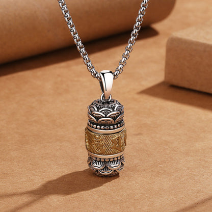 MANTRA RELIC - 16mm Titanium Steel Pendant with 24inch Round Box 4mm Chain for Men & Boys