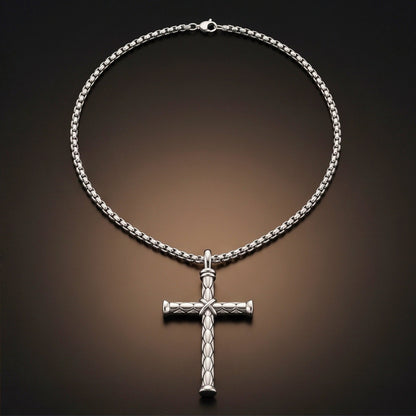 HOLY ARMOR - 31mm Titanium Steel Pendant with 23inch Round Box 4mm Chain for Men & Boys
