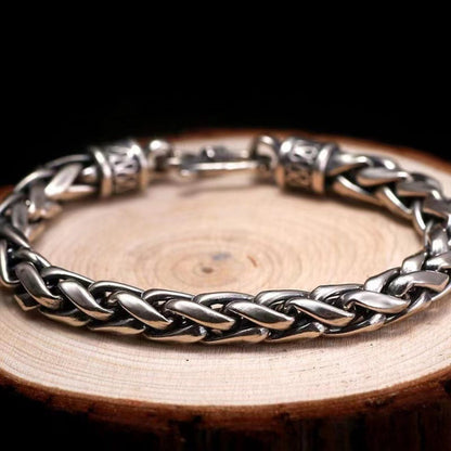 NORDIC BRAID - 7 mm Pure Stainless Steel Bracelet, for Men & Boy (7-8-9 Inch)