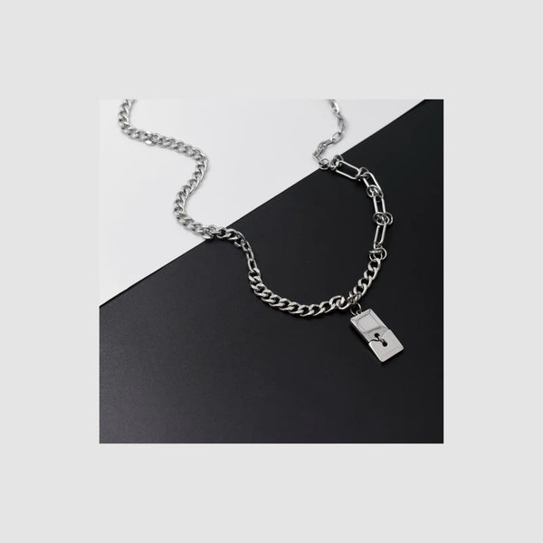 SPLIT TAG - 13mm Titanium Steel Pendant with 9mm Chain for Men & Boys (22 to 24 inch)