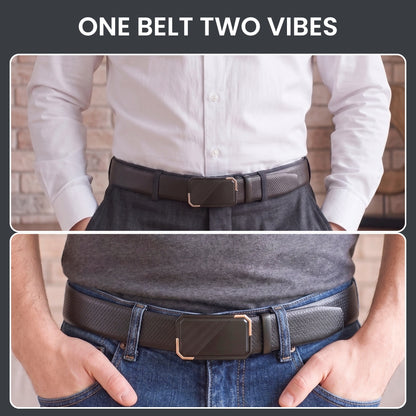 Mens Genuine Leather Belt | 2 in 1 Reversible (Black & Brown) (1 Pc.) - SIGNORA