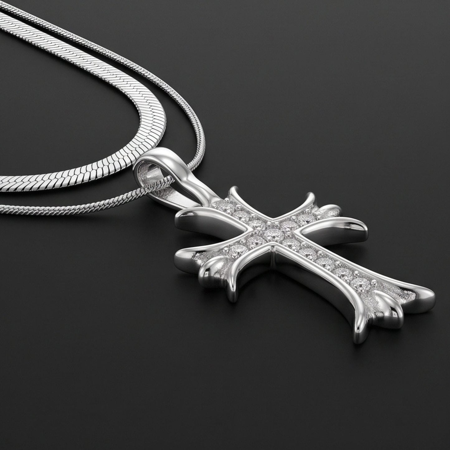 CATHEDRAL CROSS - 21mm Titanium Steel Pendant with 16 to 18inch Adjustable Chain for Men & Boys