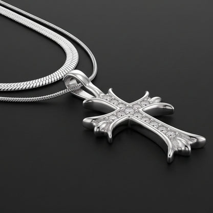 CATHEDRAL CROSS - 21mm Titanium Steel Pendant with 16 to 18inch Adjustable Chain for Men & Boys
