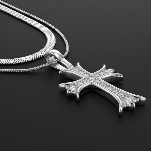 CATHEDRAL CROSS - 21mm Titanium Steel Pendant with 16 to 18inch Adjustable Chain for Men & Boys