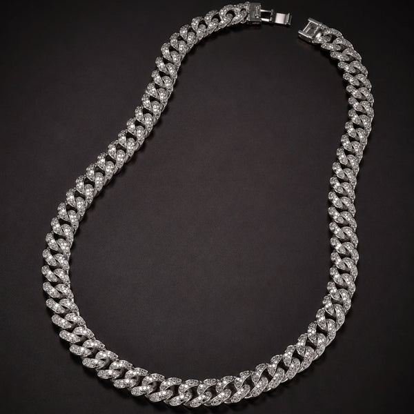 ARCTIC CUBAN - 14mm Stainless Steel Chain with Fold Over Clasp for Men & Boys (24inch)