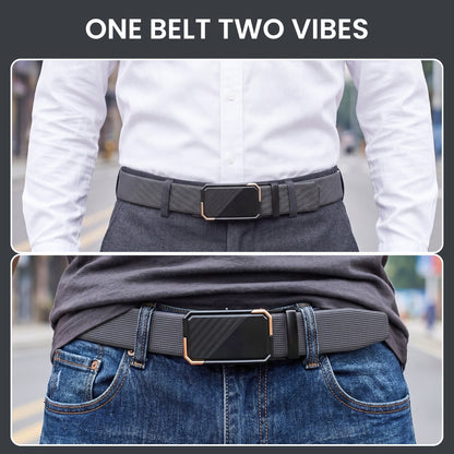 Mens Genuine Leather Belt | 2 in 1 Reversible (Black & Brown) (1 Pc.) - NEXVIOR