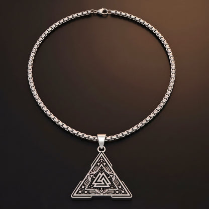 VIKING SEAL - 34mm Titanium Steel Pendant with 23inch Round Box 4mm Chain for Men & Boys
