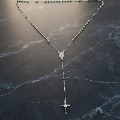 MIRACULOUS ROSARY - STEEL- 21mm Titanium Steel Pendant with 38inch Chain for Men & Boys