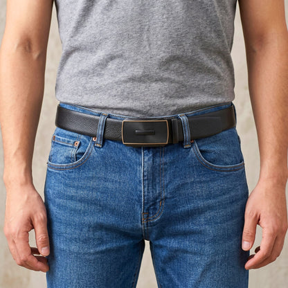 Mens Genuine Leather Belt | 2 in 1 Reversible (Black & Brown) (1 Pc.) - LUXORIC