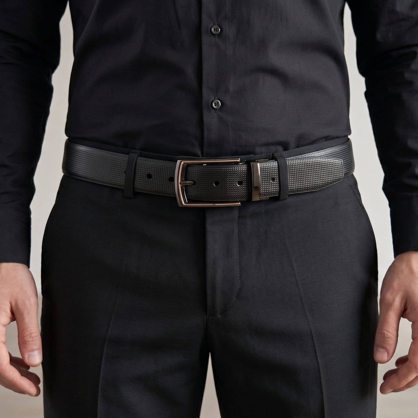 Mens Genuine Leather Belt | 2 in 1 Reversible (Black & Brown) (1 Pc.) - NEXVIOR