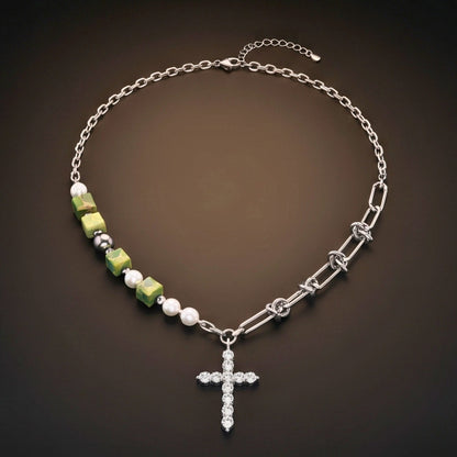 EDEN CROSS - 25mm Titanium Steel Pendant with 20inch to 22inch Adjustable Cable 5mm Chain for Men & Boys
