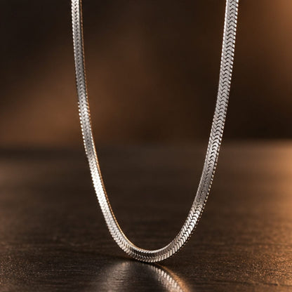 SLEEK HERRINGBONE - 2mm Stainless Steel Chain with Lobster Clasp for Men & Boys (22 inch)