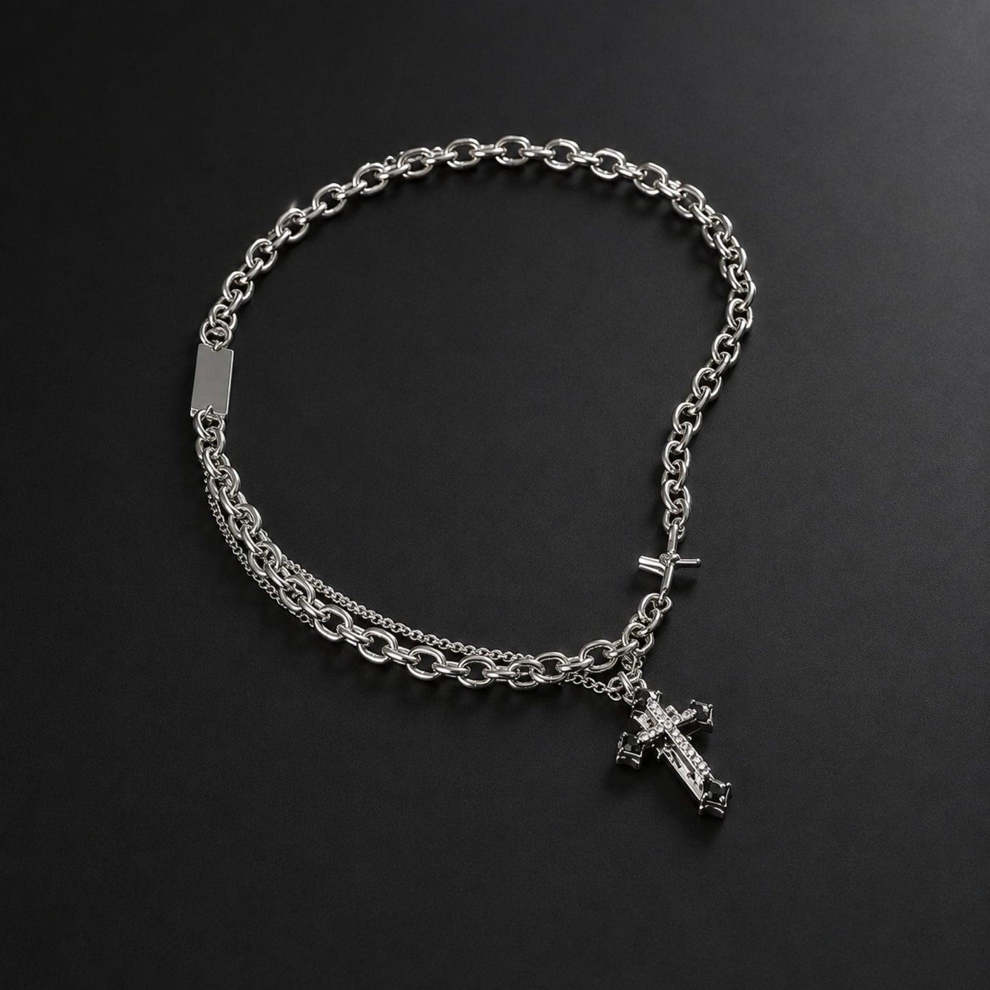 CROSS FUSION - 26mm Titanium Steel Pendant with 8mm Chain for Men & Boys - 21 inch