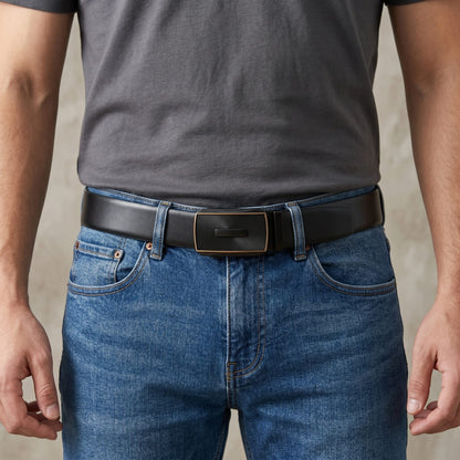 Mens Genuine Leather Belt | 2 in 1 Reversible (Black & Brown) (1 Pc.) - VELARO