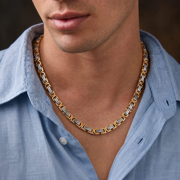 LUXOR LINK - 8mm Stainless Steel Chain with Lobster Clasp for Men & Boys (22 inch)