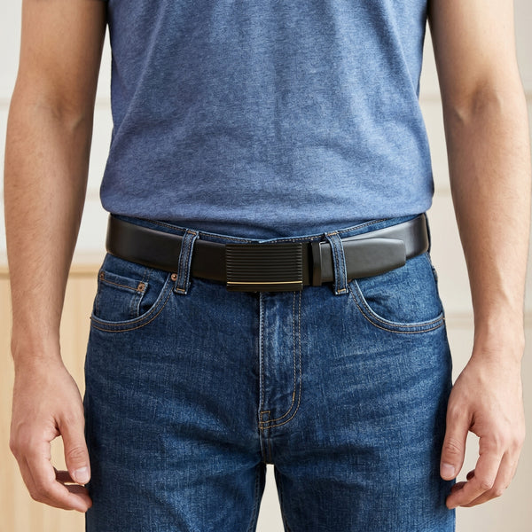 Mens Genuine Leather Belt | 2 in 1 Reversible (Black & Brown) (1 Pc.) - VELARO