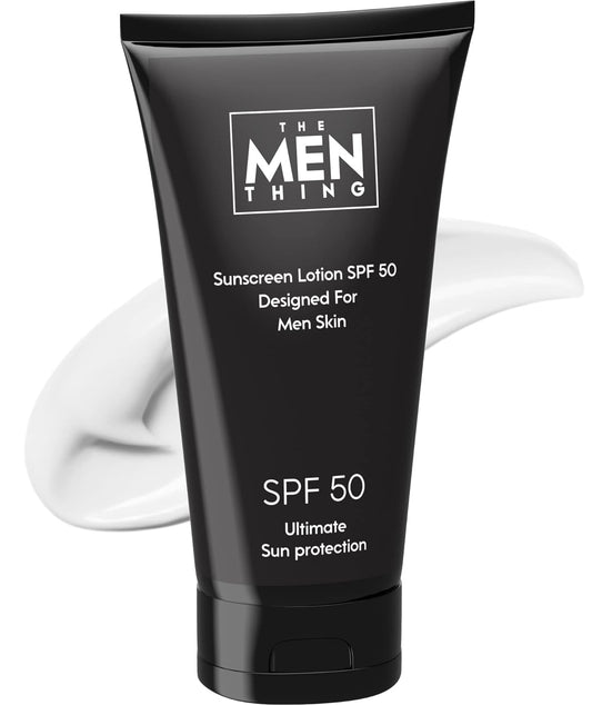 THE MEN THING SunScreen for Men Skin - SPF 50 P+++ - Oil-Free Man SunScreen with Zinc Oxide & Titanium Dioxide from Japan for All Skin Types - Normal to Oily Skin (50ml)