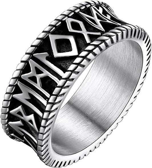 Celtic Knot Viking - Titanium Steel Ring (Silver Tone Size 17 21 24)
