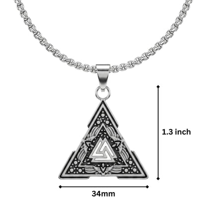 VIKING SEAL - 34mm Titanium Steel Pendant with 23inch Round Box 4mm Chain for Men & Boys