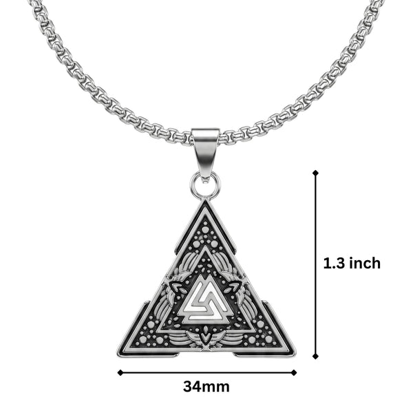 VIKING SEAL - 34mm Titanium Steel Pendant with 23inch Round Box 4mm Chain for Men & Boys