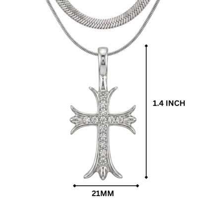 CATHEDRAL CROSS - 21mm Titanium Steel Pendant with 16 to 18inch Adjustable Chain for Men & Boys