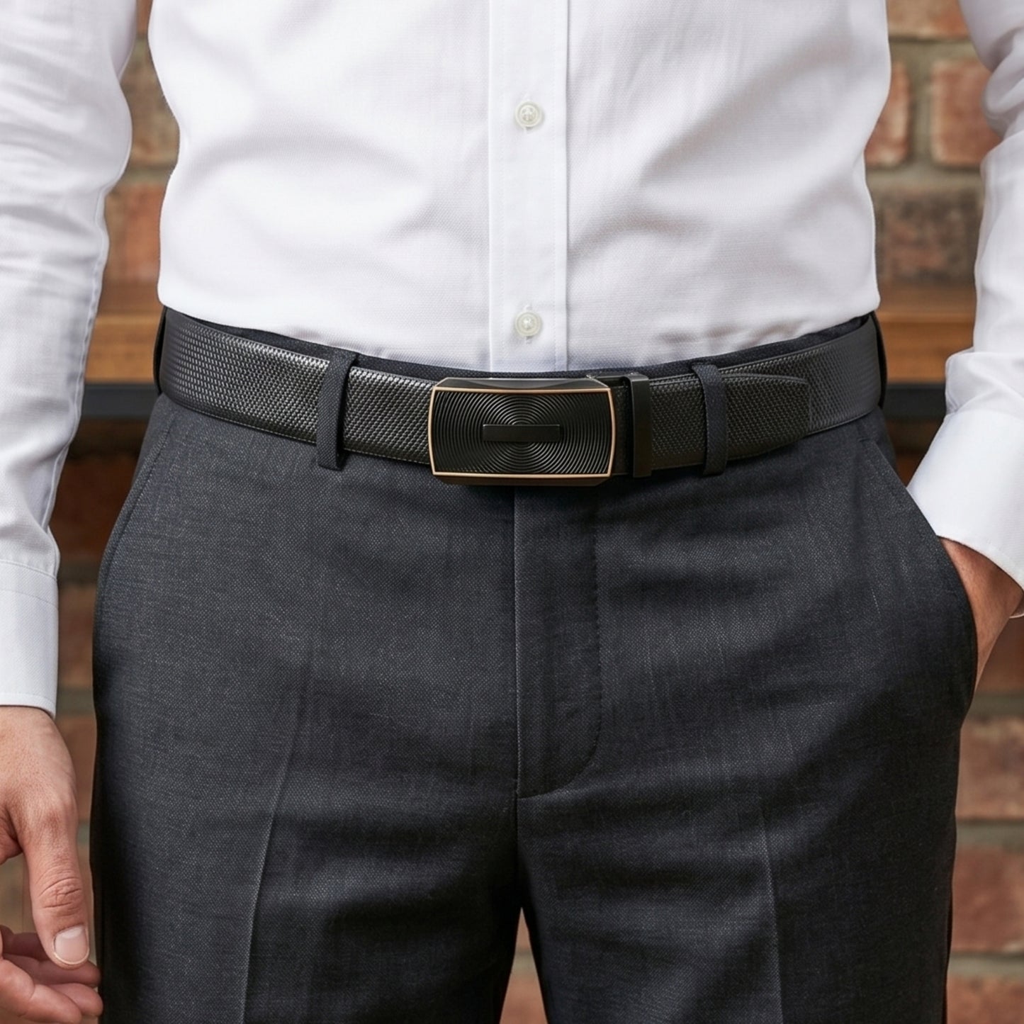 Mens Genuine Leather Belt | 2 in 1 Reversible (Black & Brown) (1 Pc.) - SIGNORA