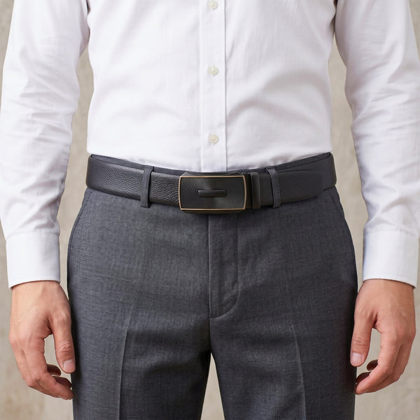 Mens Genuine Leather Belt | 2 in 1 Reversible (Black & Brown) (1 Pc.) - LUXORIC