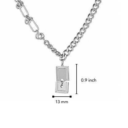 SPLIT TAG - 13mm Titanium Steel Pendant with 9mm Chain for Men & Boys (22 to 24 inch)