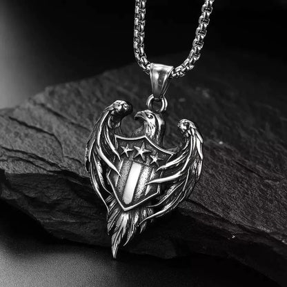 THE MEN THING Alloy The Eagle Pendant with Pure Stainless Steel 24inch Chain for Men, European trending Style - Round Box Chain & Pendant for Men & Boy