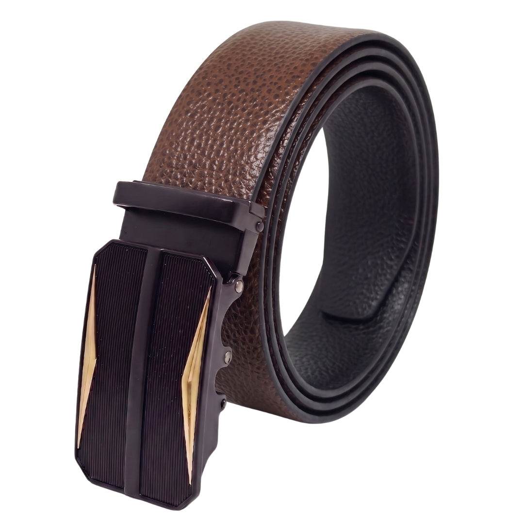 Mens Genuine Leather Belt | 2 in 1 Reversible (Brown & Black) (1 Pc.) - LUXORIC