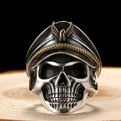 THE MEN THING Soldier Skull Ring for Men Luxury Pure Titanium Steel Ring Jewelry (Titanium Steel, Size : 17,22,25)