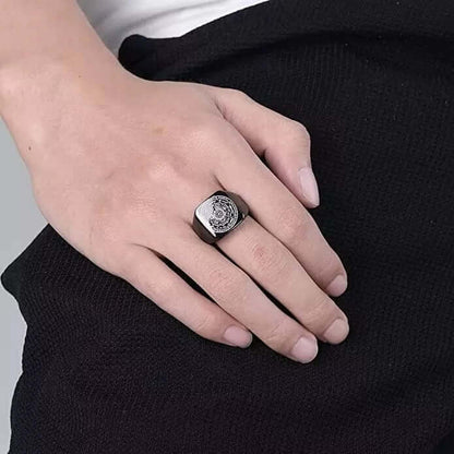 7PROTECT -  Titanium Steel Ring | The Seals of The Seven Archangels Protection for Mens (Size : 17, 20, 26) - THE MEN THING
