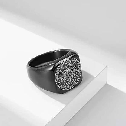 7PROTECT -  Titanium Steel Ring | The Seals of The Seven Archangels Protection for Mens (Size : 17, 20, 26) - THE MEN THING