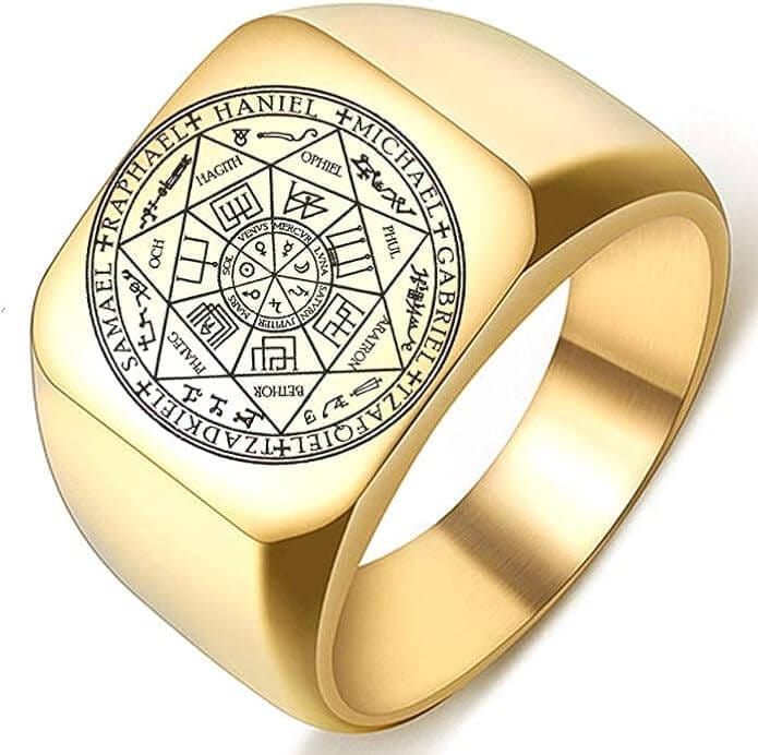 7PROTECT - Titanium Steel Ring | The Seals of The Seven Archangels Protection for Mens (Size : 17, 20, 26) — Rings for Men | THE MEN THING